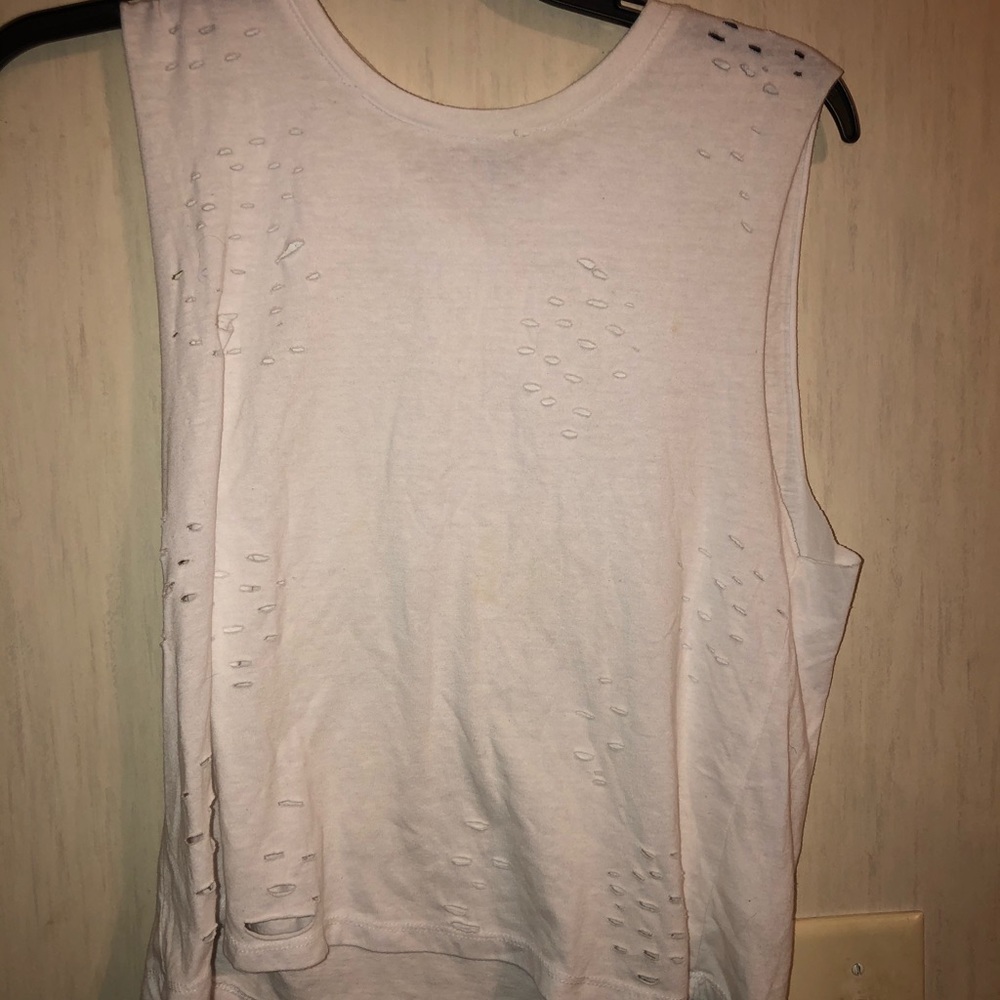 Charlotte Russe distressed cropped shirt